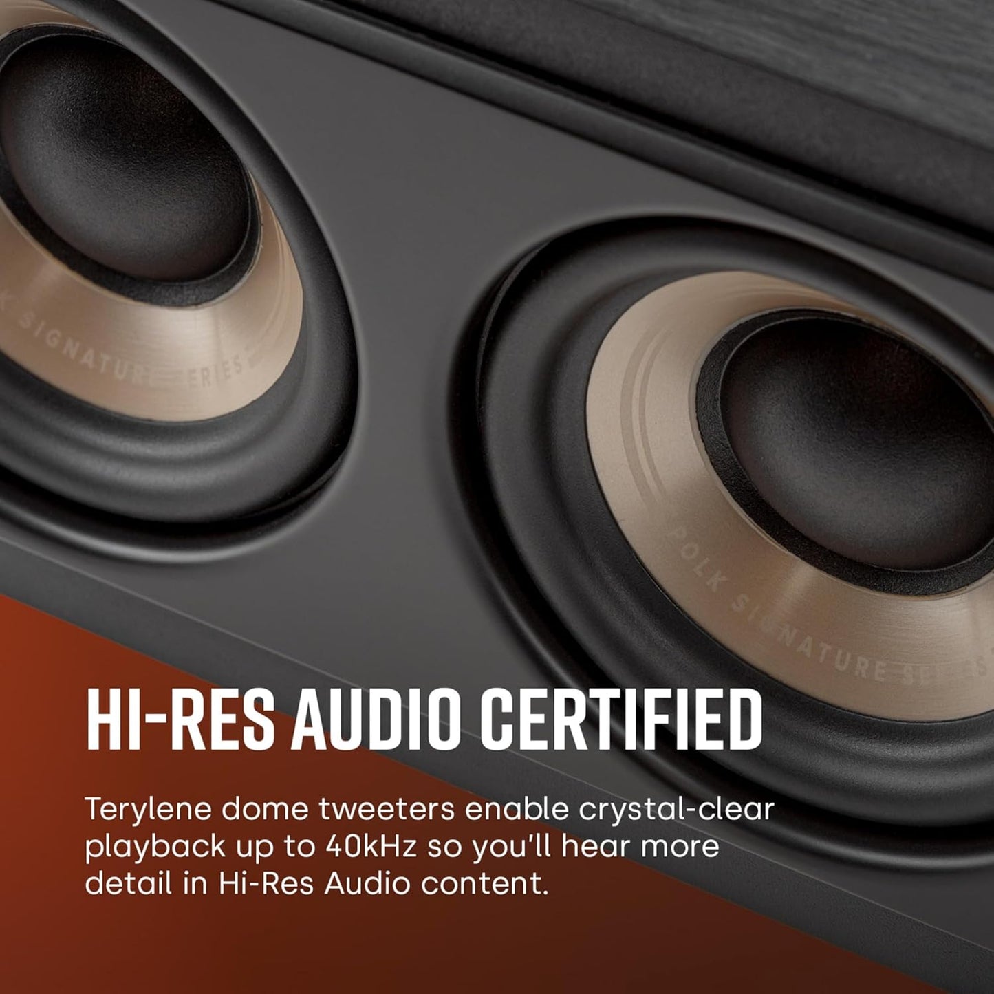 Polk Signature Elite ES35 Slim Center Channel Speaker - Hi-Res Audio Certified, Dolby Atmos & DTS:X Compatible, 1" Tweeter & (6) 3" Woofers, Dual Power Port for Effortless Bass, Stunning Black