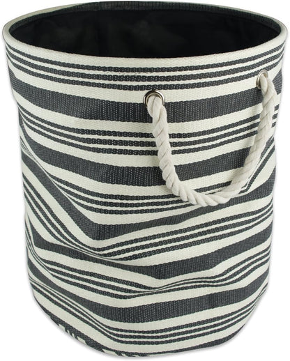DII Storage Basket or Bin, Collapsible & Convenient Storage Solution for Office, Bedroom, Closet, Toys, Laundry (Large) - Pink Rugby Stripe
