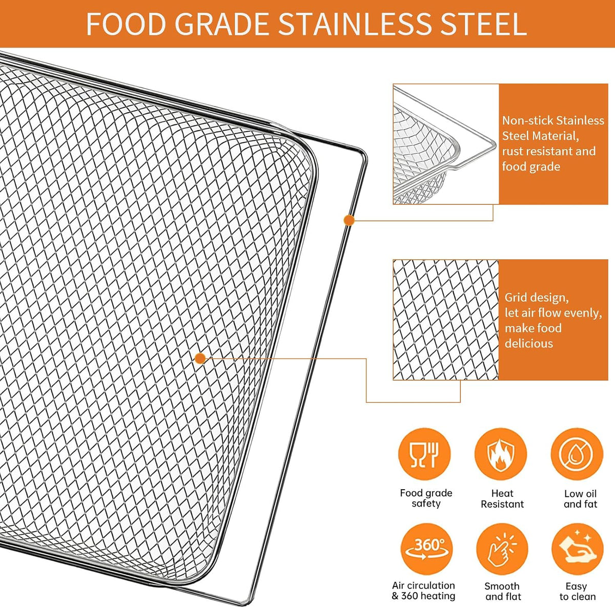 GWY Air Fryer Basket for BOV860BSS Smart Oven Air Fryer and Convection Oven Breville BOV845BSS Smart Oven Pro Countertop Oven,14.1"D x 11.1"W x 1"H Toaster Oven Baskets Accessories Replacement Parts