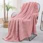 Exclusivo Mezcla Pink Fleece Throw Blanket for Couch and Bed, 50x70 Inches Soft Cozy Jacquard Flannel Blankets, Lightweight Fuzzy Plush Warm Throws for All Seasons