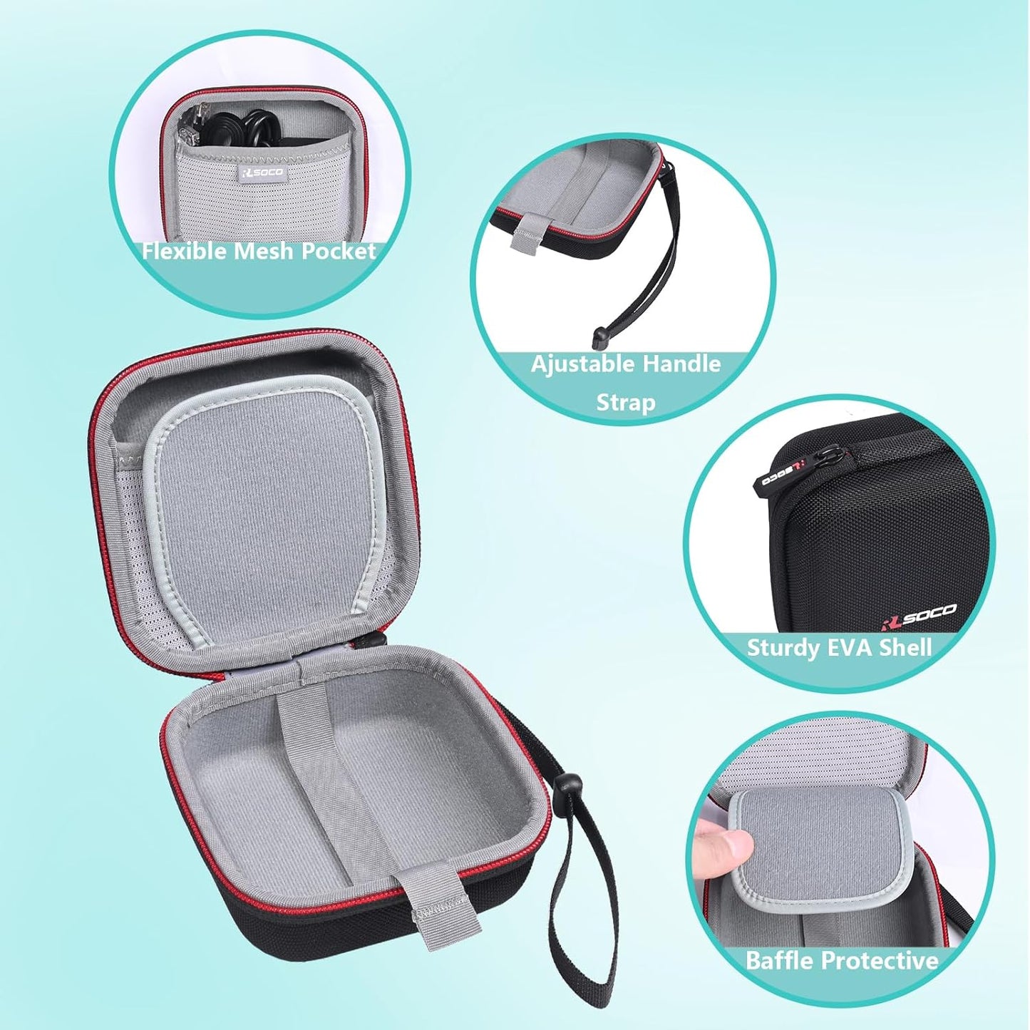 RLSOCO Case for TP-Link AX1500/AX3000 WiFi 6 Travel Router, Fits TL-WR1502X/TL-WR3002X Router, Travel Carrying Case, Dust- and Water-Resistant - Black (Case Only)