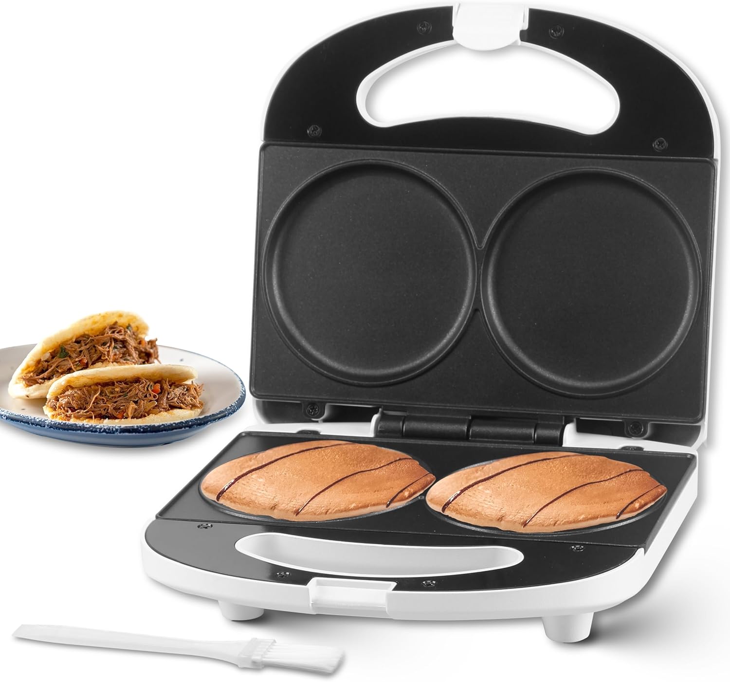 SugarWhisk Double Mini Waffle Maker Machine, Chaffle Maker, Waflera Electrica, Small Waffle Iron for Waffles, Keto Chaffles, Hash Browns, Cookies, 4 Inch - PuriLite