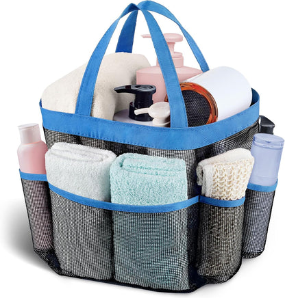 Attmu Mesh Shower Caddy Portable for College Dorm Room Essentials with 8 Pockets, Hanging Shower Caddy Basket Tote Bag Toiletry Accessories for Bathroom