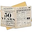 50th Birthday Card, Jumbo CANADA 25x20cm Back in 1975, Gilding Happy 50th Birthday Decoration for Woman, Men, Funny 50 Birthday Gifts for Wife, Husband, Him, Her, Mom
