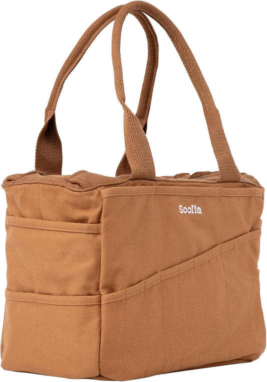 Soolla Studio Bag: Art Supply Storage Organizer & Pottery Tool Bag, Washable Tote, Yarn Bag, Crochet, 30 Pockets, 15+ Colors