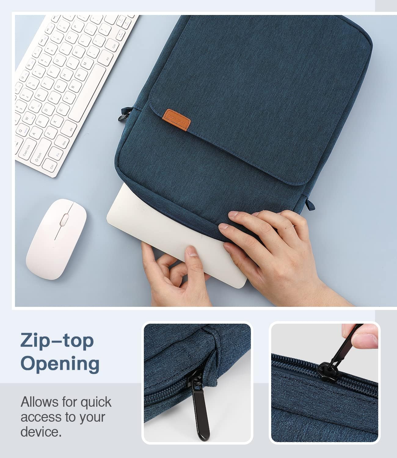 MoKo 13.3-14 Inch Laptop Sleeve Bag Fits MacBook Pro M3/M2 14" 2023, MacBook Pro 13" M2, New MacBook Air 13.6" M3/M2 2024/2022,Tab S8 Ultra 14.6",Handle Carrying Case with Shoulder Strap, Black & Gray - PuriLite