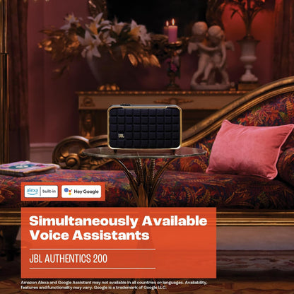 JBL Authentics 300 - Wireless Home Speaker, Music Streaming Services via Built-in Wi-Fi, Built in Battery, Built in Alexa and Google Assistant