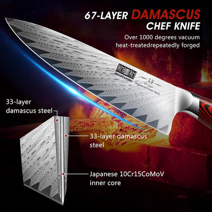 HOSHANHO Fillet Knife 7 Inch, Damascus Steel Boning Knife, Professional Fish Fillet Knife for Meat Chicken Cutting, Meat Knife with G10 Ergonomic Handle