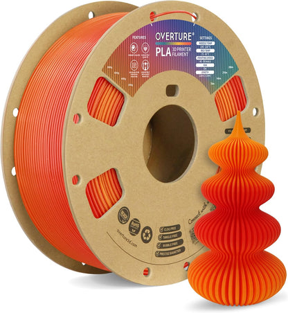 OVERTURE PLA Filament 1.75mm PLA 3D Printer Filament, 1kg Cardboard Spool (2.2lbs), Dimensional Accuracy +/- 0.02mm, Fit Most FDM Printer (Black 1-Pack)