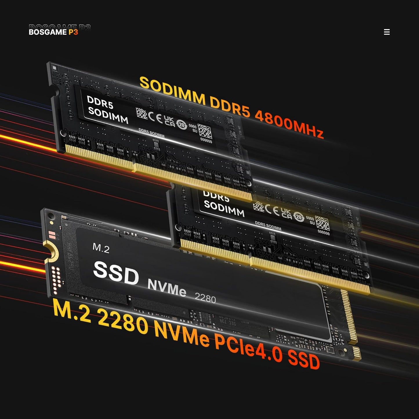 BOSGAME Mini PC P4, Desktop Computers Ryzen 7 5825U PC, Dual LAN Mini Gaming PC,16GB DDR4 RAM, 512GB NVMe SSD, 4K Triple Display, Wi-Fi 6E, Bluetooth 5.2