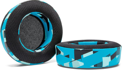 WC Freeze Virtuoso - Hybrid Fabric Cooling Gel Replacement Earpads for Corsair Virtuoso Gaming Headset, Made by Wicked Cushions, Improved Durability, Thickness and Sound Isolation | Red Prism