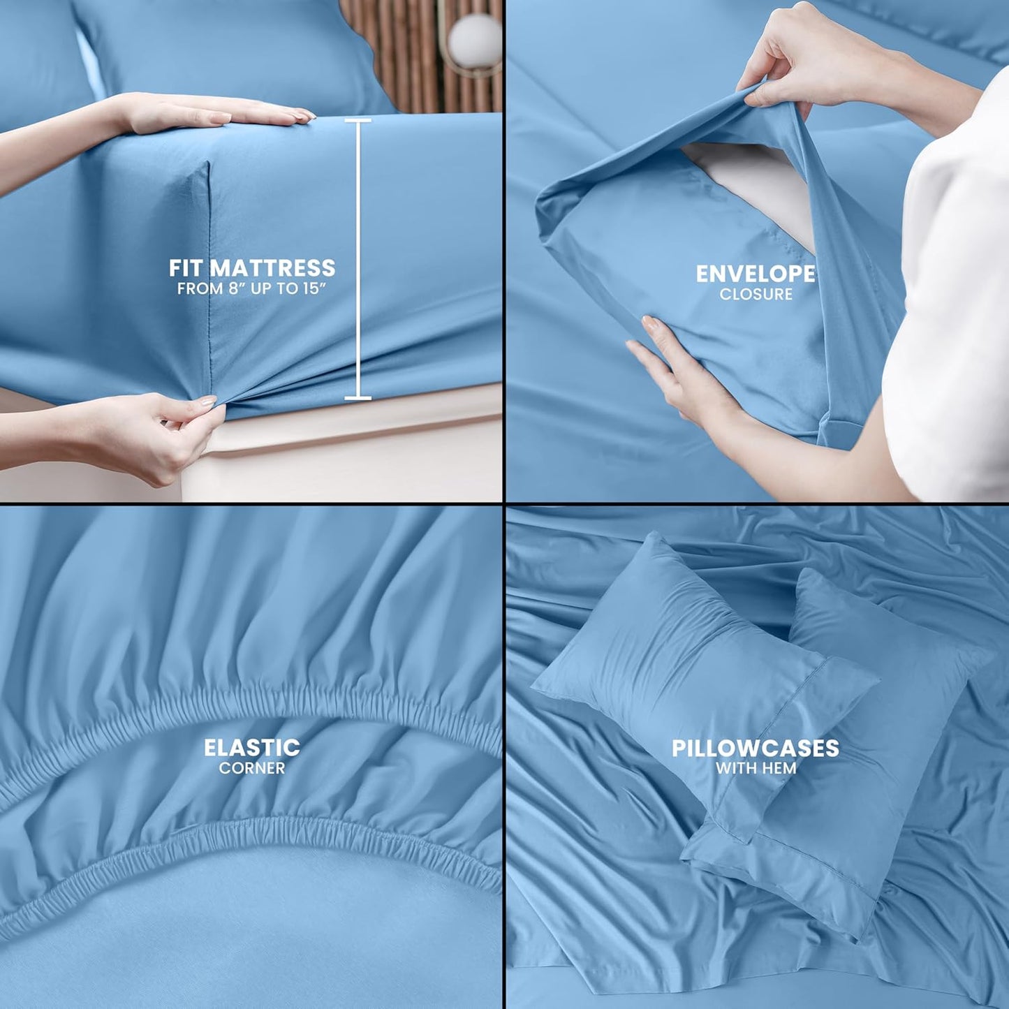 Utopia Bedding Queen Bed Sheet Set - 4 Piece Bedding - Soft Brushed Microfiber Fabric - Shrinkage & Fade Resistant - Easy Care (White)