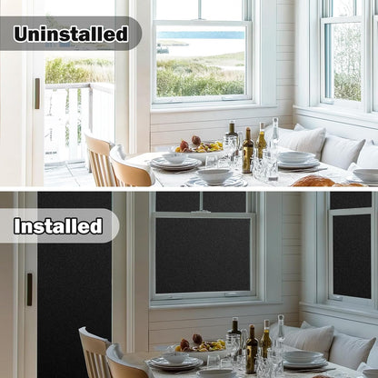 rabbitgoo Window Films for Privacy, Static Cling Frosted Glass Sticker, Non-Adhesive Privacy Film Sun Blocking Window Covering Frosting Vinyl Bathroom Sliding Glass Door, 44.5 x 200cm, Pure Frosted