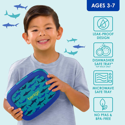 Bentgo Kids Prints (Unicorn) - Leak-Proof, 5-Compartment Bento-Style Kids Lunch Box - Ideal Portion Sizes for Ages 3 to 7 - BPA-Free and Food-Safe Materials