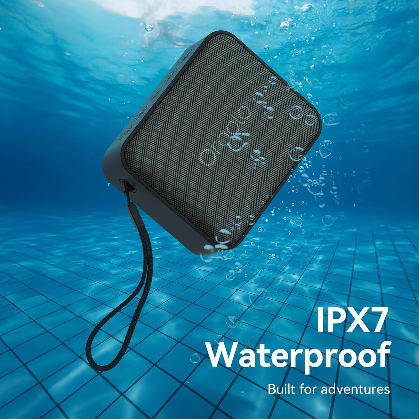 Oraolo Bluetooth Speaker, IPX6 Waterproof Portable Bluetooth Speaker with Stereo Sound, Bluetooth 5.0, TWS Pairing, Support AUX/TF Card, Small Wireless Speaker for Home, Shower, Outdoors, Travel