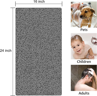 Bathtub Mat Non Slip Shower Mat, 40 x 100 cm, Soft Textured PVC Loofah Mat for Bathroom Inside Shower Anti Slip Bath Mat Bathroom Rug Carpet No Suction Cup, Quick Dry