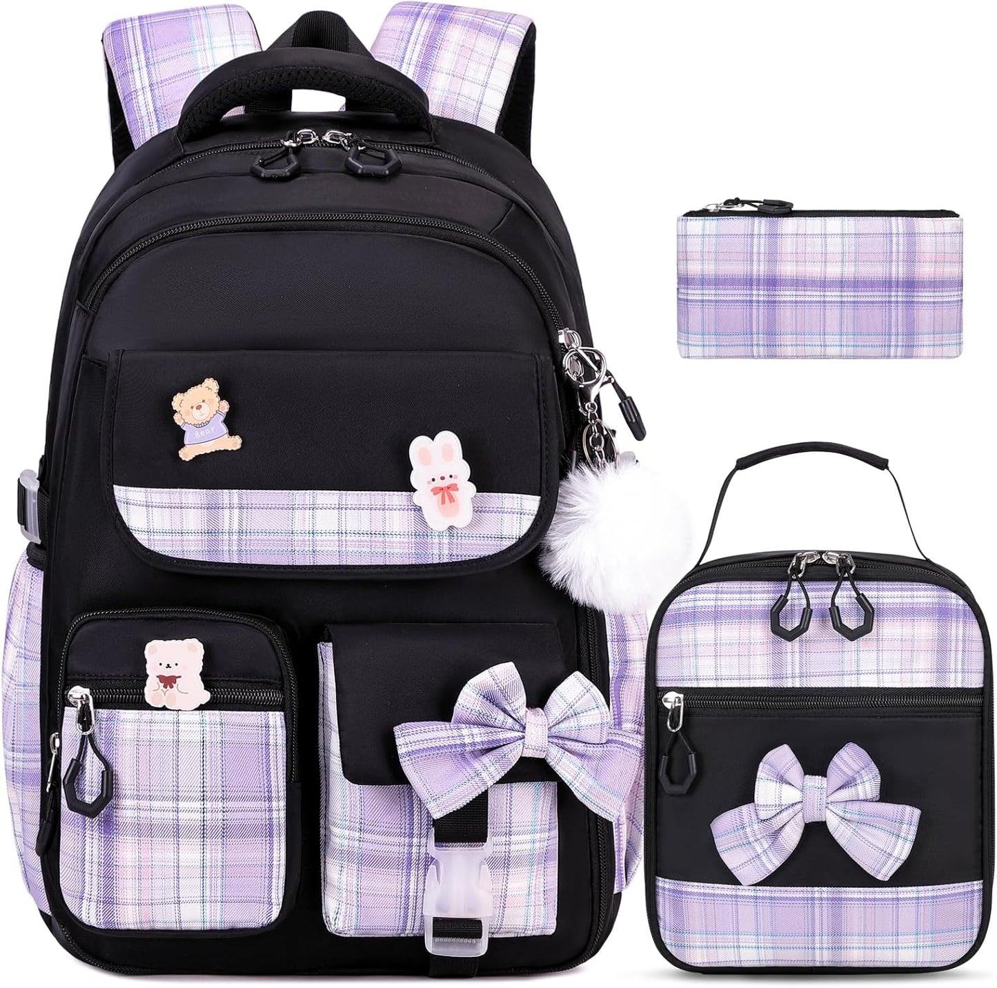ACESAK Girls Backpack - 3PCS Backpack for Girls Cute School Backpacks for Girls Kindergarten