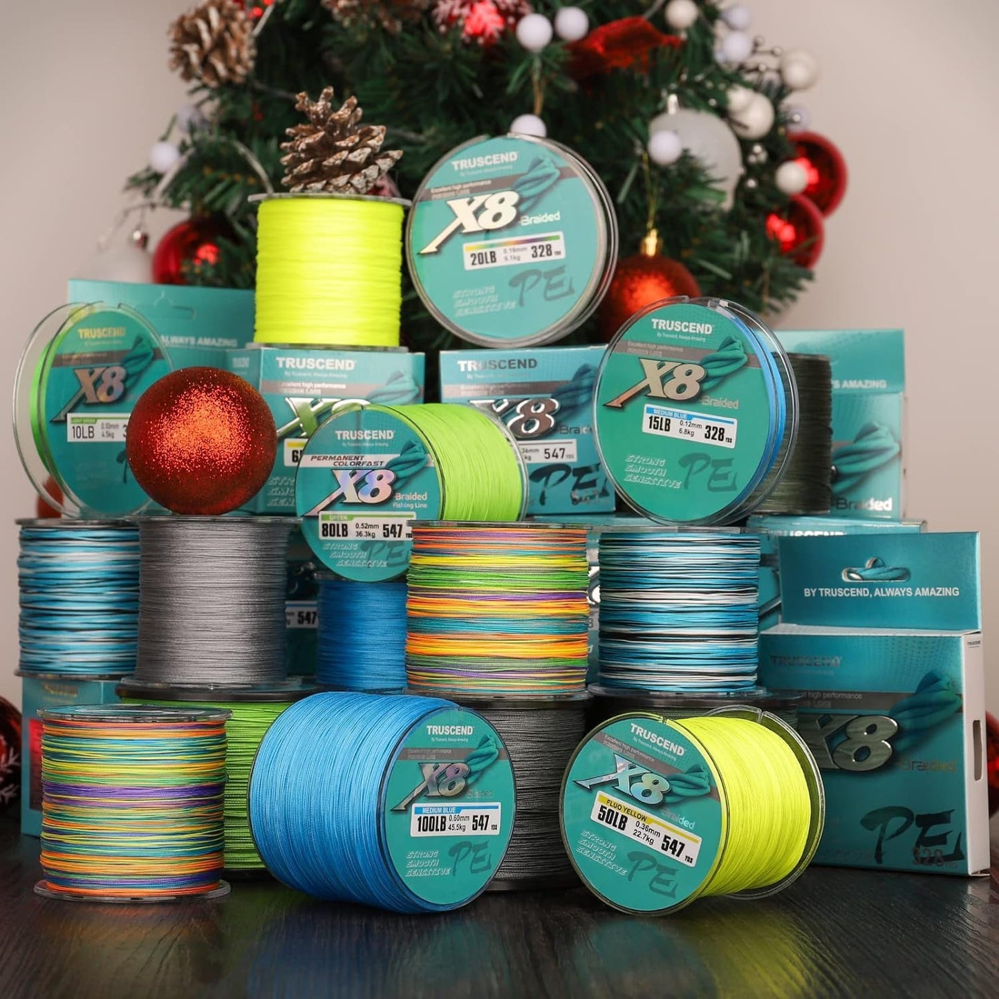 TRUSCEND X8 Braided Fishing Line, Durable and Valuable Braid PE Line for Professionals, More Thinner More Smoother Performance for Casting Well, Must-Have Freshwater Fishing Gear, Fishing Gift for Men