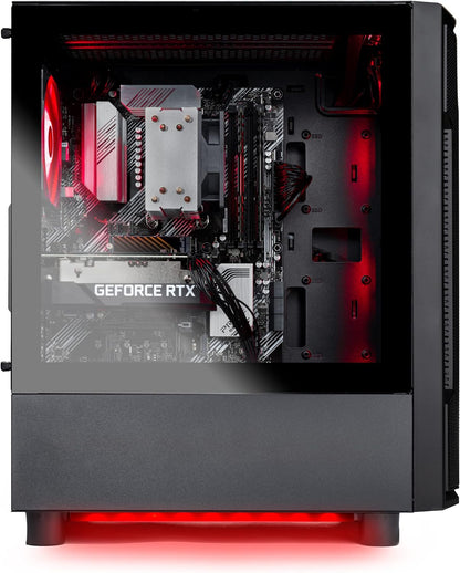 Skytech Shadow Gaming PC Desktop, Ryzen 5 5600 3.5 Ghz (4.4GHz Turbo Boost), AMD RX 6600 8GB GDDR6, 1TB SSD, 16GB DDR4 RAM 3200, 650W Gold PSU, Wi-Fi, Win 11 Home