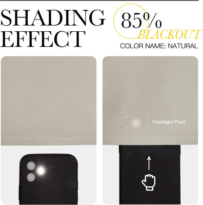 NICETOWN Blackout Curtains 2 Panels for Bedroom- Thermal Insulated Grommet Blackout Curtains 63 Inches Long for Living Room/Kitchen Rideaux occultants (2 Panels, W42 x L63 -Inch,Grey)