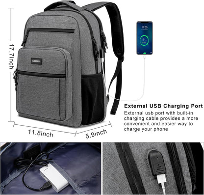 School backpack for Teen Boys, Backpack for Men,15.6 inch Laptop Backpack with USB Charging Port, Large Computer Bookbag with Compartments, Ergonomic Straps, Black