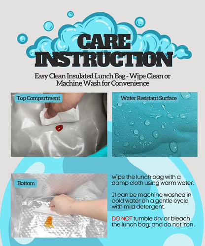 SUNNY BIRD Dual Compartment Lunch Bag Insulated Lunch Box for Women and Men (Green with Boho Strap)