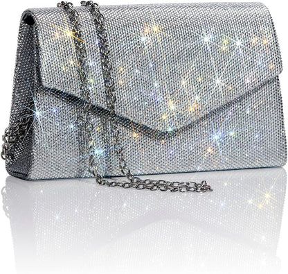 GEGELE Women's Sparkly Evening Bags Glitter Rhinestone Clutch Purse for Party Prom Wedding