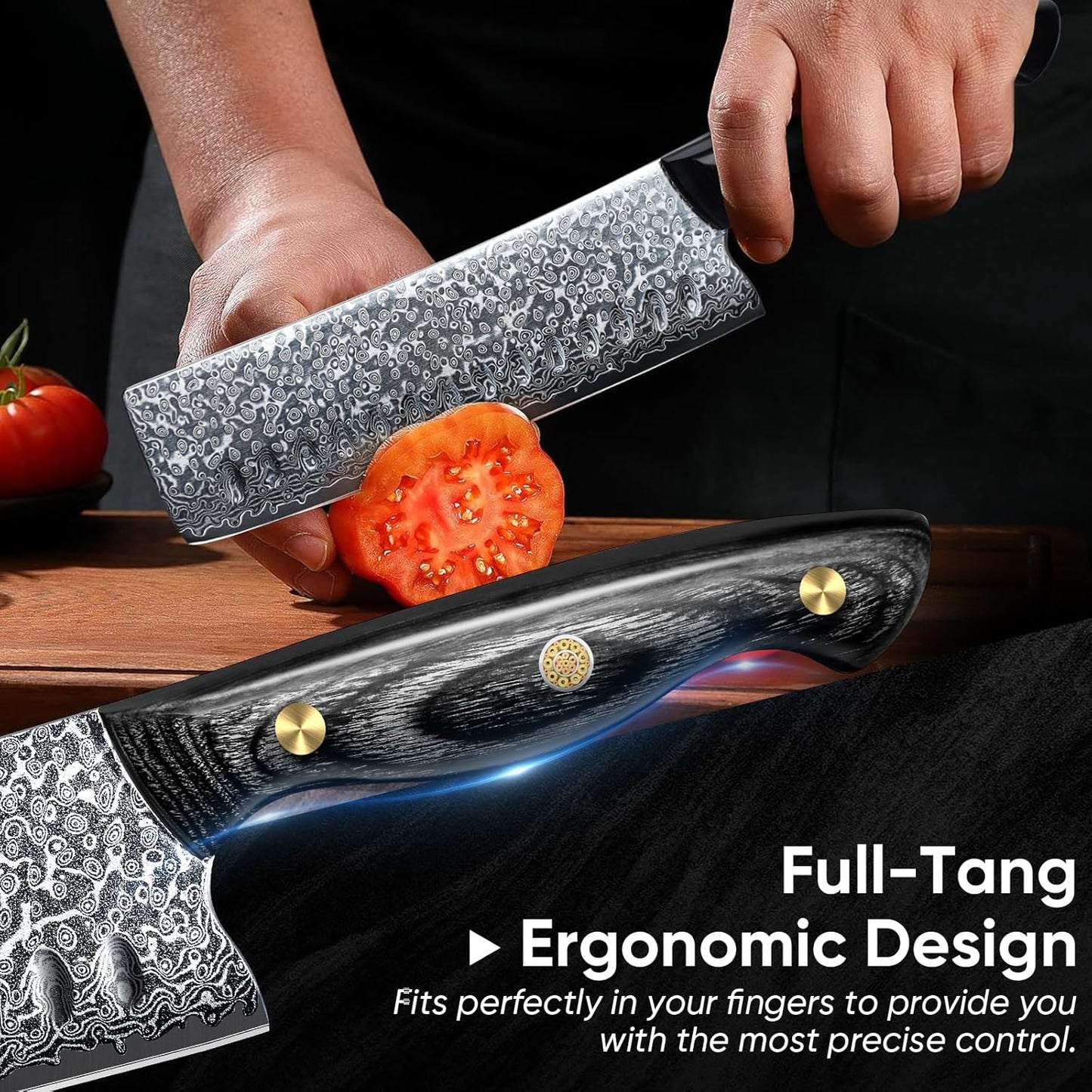 Purple Dragon Damascus Fish Fillet Knife - 7 inch Flexible Boning Knife with VG10 Core, Kitchen Slicing Knife with Full Tang Handle, Birthday Dad Mom Gift