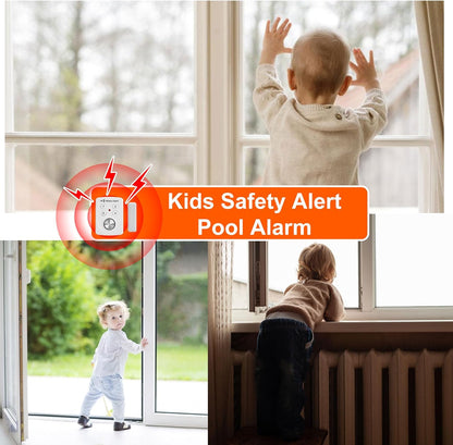 3 Pack Door Alarms with Delay When Left Open 130db Window Break Sliding Siren Vibration Detect Sensor for Home, Apartment Security. Keypad Intruder Burglar Entry Alert. Pool Alarm for Kids Safety