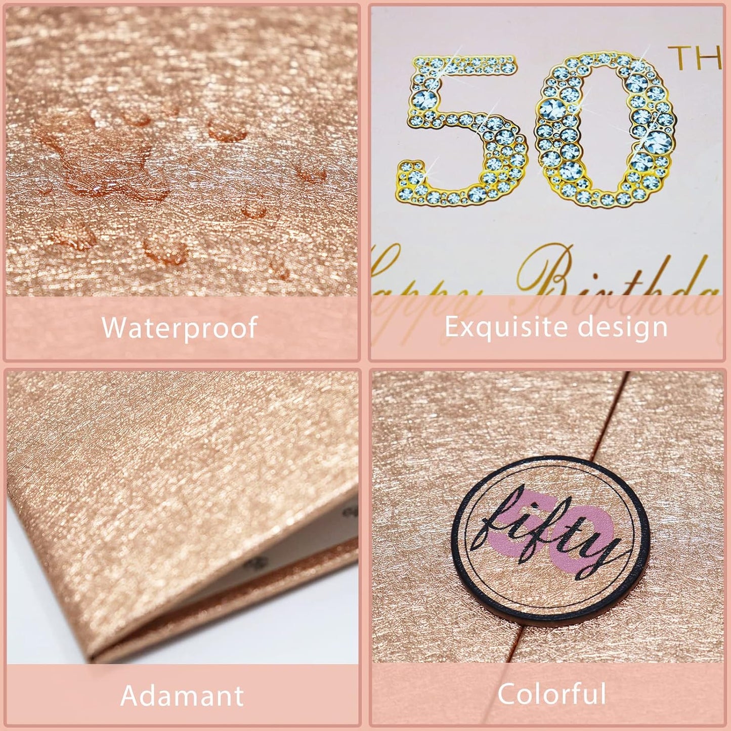 Crenics Rose Gold 70th Birthday Decorations, Creative 70th Birthday Guest Sign in Book Alternative, Large 70th Birthday Signature Book 12" x 18", Great 70 Years Old Birthday Gifts for Women - PuriLite