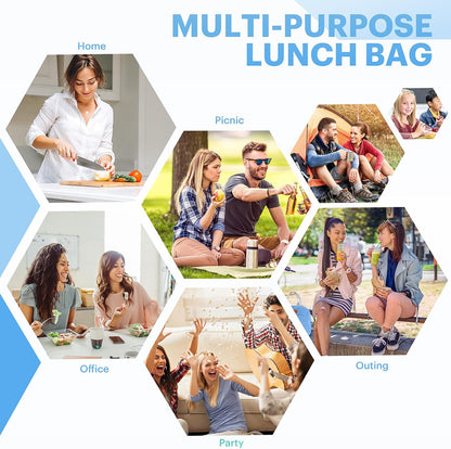 Lunch Bag for Women & Men Adult Insulated Lunch Box, Small Leakproof Cooler Food Lunch Containers Reusable High Capacity Lunch Tote Bags for Work, Travel, Outdoor