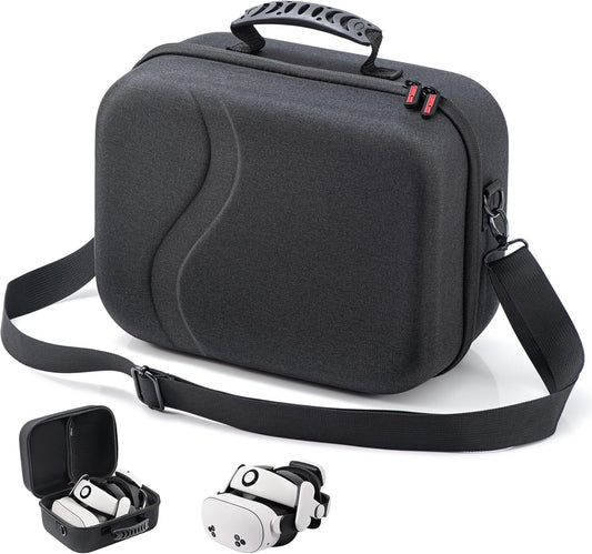 Large Carrying Case for Meta Quest 3S,Hard Travel Case for BOBOVR S3 Pro/Kiwi Design Battery Head Strap,Controllers and Other Accessories,Portable Storage Travel Bag for Oculus Quest 3S/Quest 3(Black)