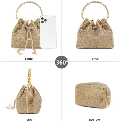 Rhinestone Purse for Women Sparkly Rhinestone Bag Evening Bag Silver Clutch Purses Bling Crossbody Bags for Women