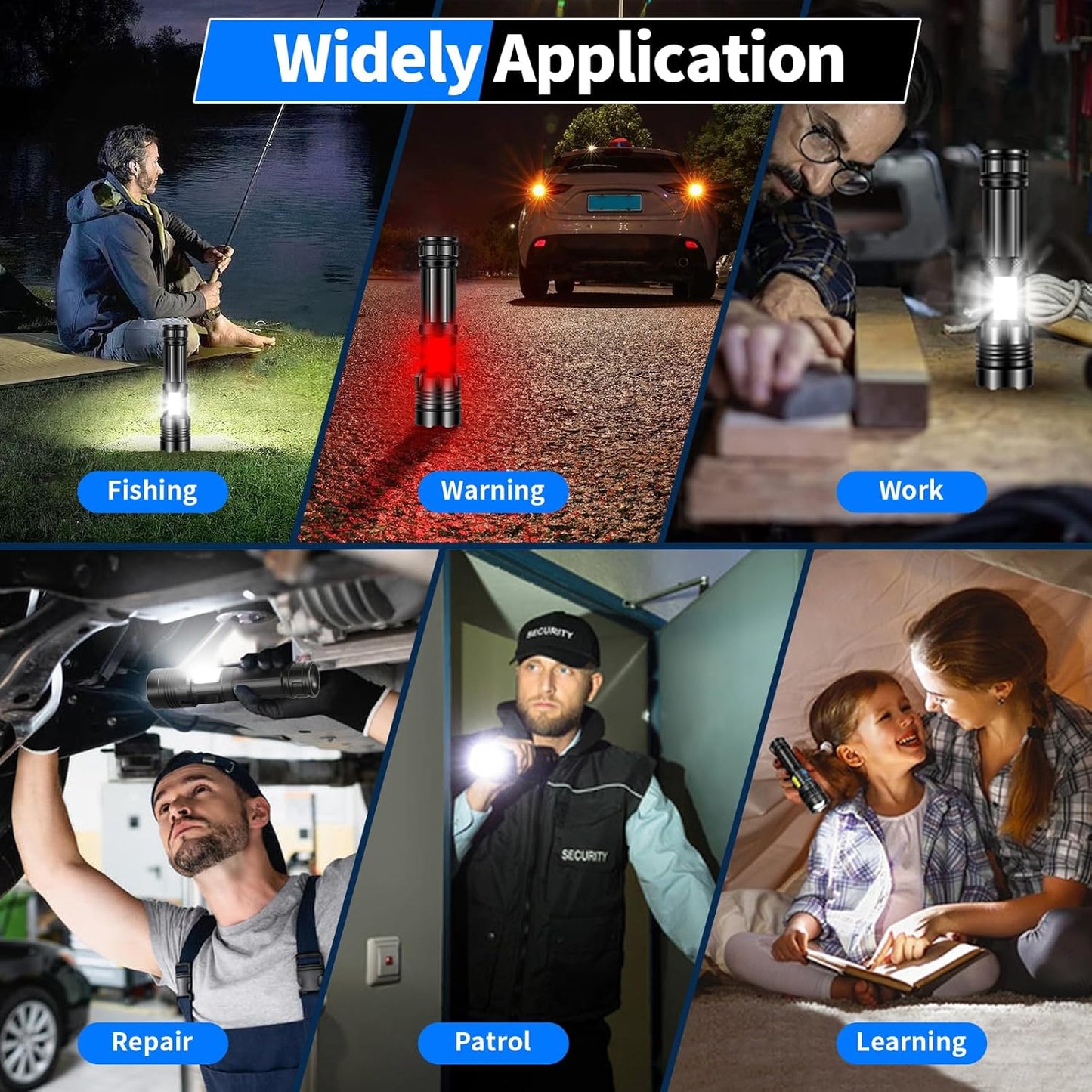 Rechargeable Flashlight 990000 High Lumens, Powerful Led Tactical Flashlights with Zoomable, 7 Modes & COB Lights, IPX7 Waterproof, Brightest Flash Lights for Camping, Emergencies, Dog Walking