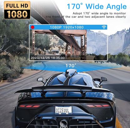 4 Channel Dash Cam 360° View 5G WiFi & APP Control, GEMEK 2K Front and Rear Inside, Left Right Dash Camera for Cars Free 64GB TF Card, G-Sensor, Night Vision, 24H Parking Mode
