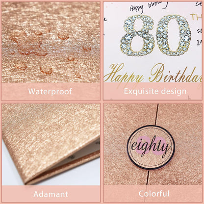 Crenics Rose Gold 70th Birthday Decorations, Creative 70th Birthday Guest Sign in Book Alternative, Large 70th Birthday Signature Book 12" x 18", Great 70 Years Old Birthday Gifts for Women - PuriLite