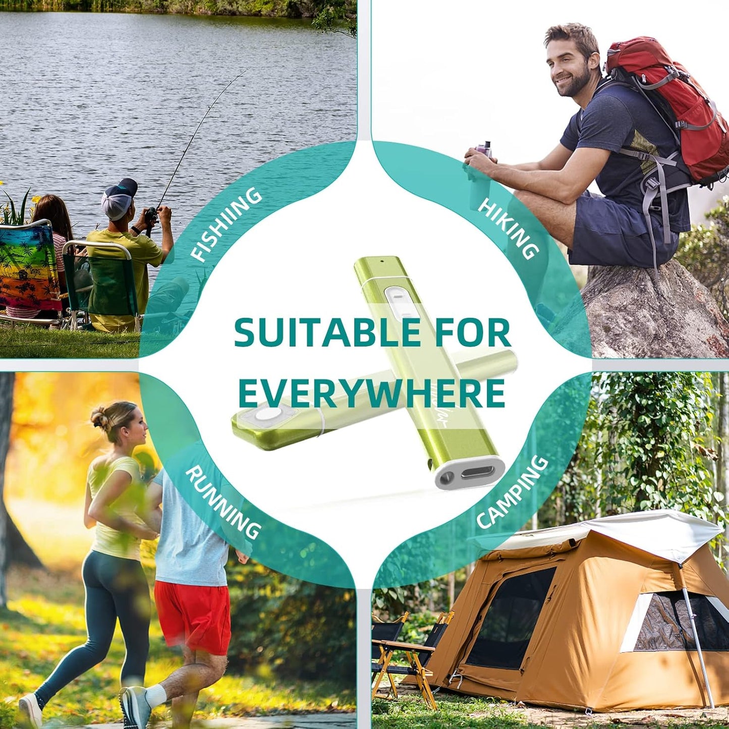 Vibis Insect Bite and Sting Relief, Rechargeable Bug Bite Itch Relief Thing Fast Symptom Relief for Mosquito Bites, Chemical-Free Treatment Natural Relief from Bug and Mosquito Bites Itching - Green