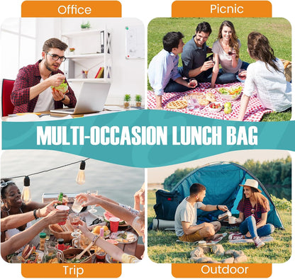 Lunch Bag for Men/Women, Reusable Lunch Box for Adult, Small Insulated Lunch Box, Lunch Tote Bag for Office, Work, Picnic