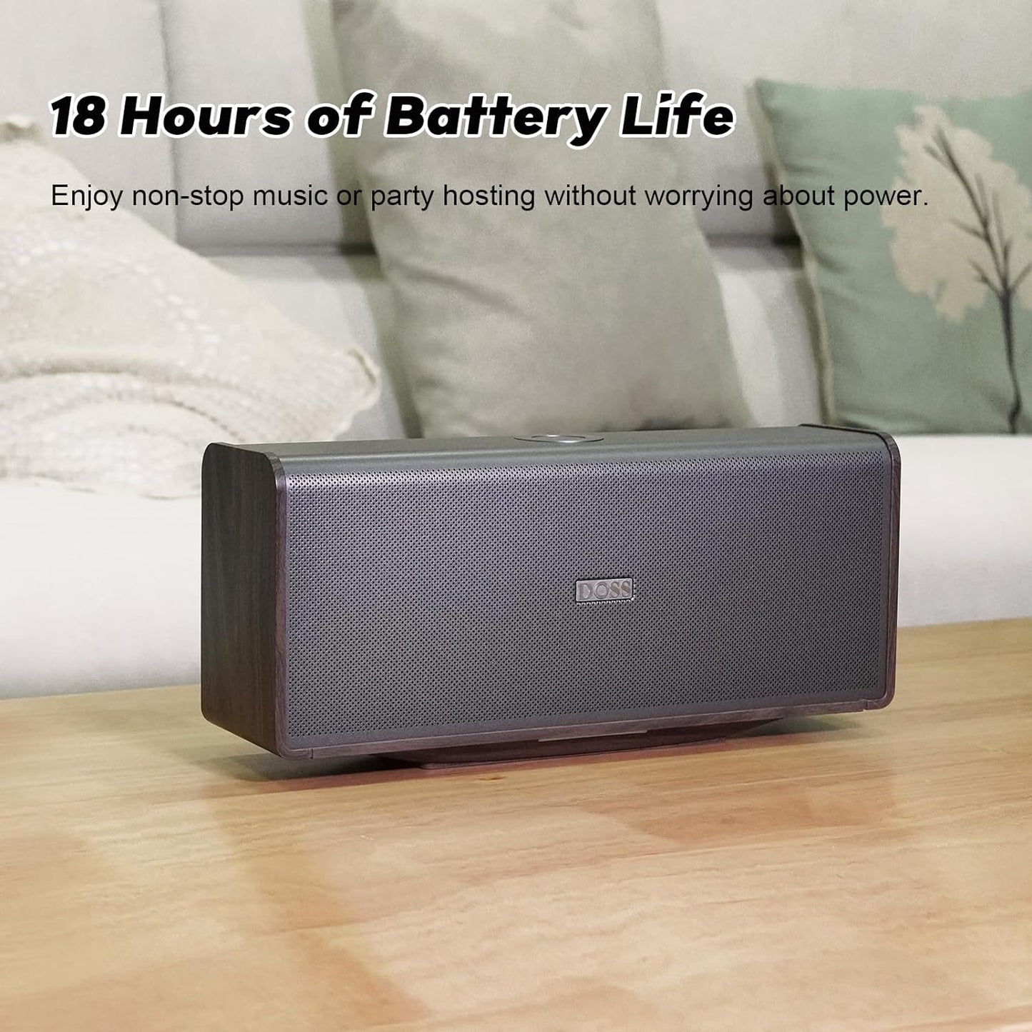 DOSS SoundBox Ultra Bluetooth Speaker with 2.1 Sound Channel Audio, 80W Superior Sound with Deep Bass, Two DSP Technologies, 18H Playtime, BT 5.3, Wireless for Home, Office, Bedroom-Gold
