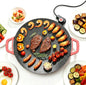Smokeless Electric Indoor Grill | Nonstick Round Griddle with Adjustable Temperature Control