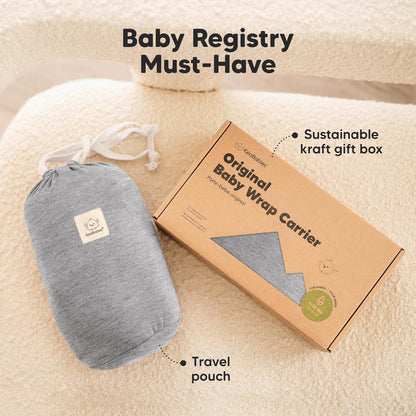 KeaBabies Baby Wrap Carrier - All in 1 Original Baby Carrier Newborn To Toddler Sling, Easy to Wear, Hands Free Bonding, Lightweight, Breathable Infant Wraps (Trendy Black)