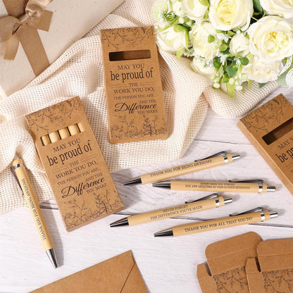 84 Pcs Employee Appreciation Gifts for Coworkers Motivational Ballpoint Pens with Packaging Gift Boxes Back to School Gift Inspirational Thank You Gifts for Teacher Team Staff Nurse Student