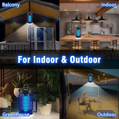 Endbug Bug Zapper Outdoor with LED Light, 4200V Mosquito Zapper Outdoor, IPX5 Waterproof Electric Bug Zapper, 2-in-1 Fly Zapper Fly Trap Indoor Outdoor for Patio Garden Backyard Home, Plug in