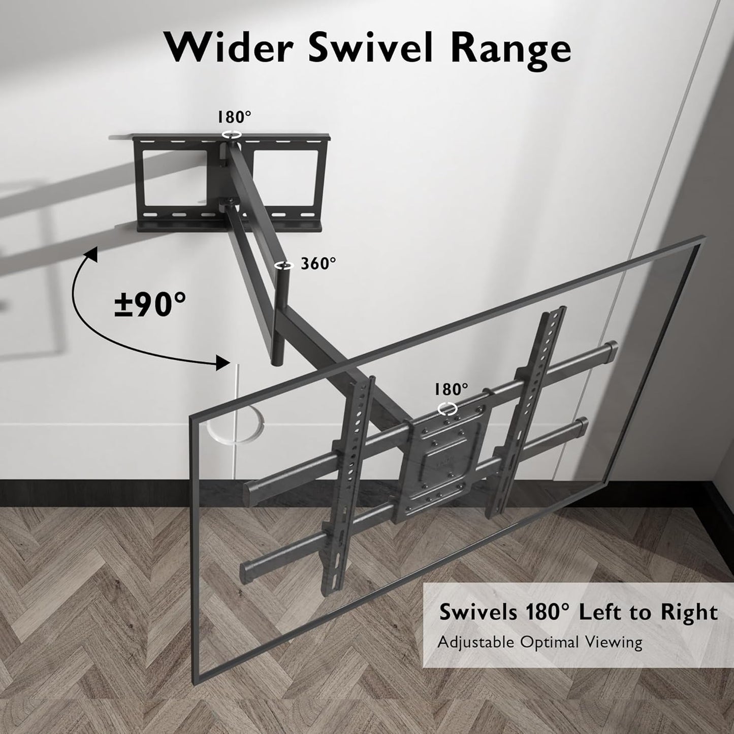 BONTEC TV Wall Mount with Extra Long Articulated Arm for 32-75 Inch TVs, 32.7” Extension, Holds Up to 132lbs, Full Motion Dual Arm Bracket with Tilt, Swivel & Level Adjustment, Max VESA 600x400mm - PuriLite