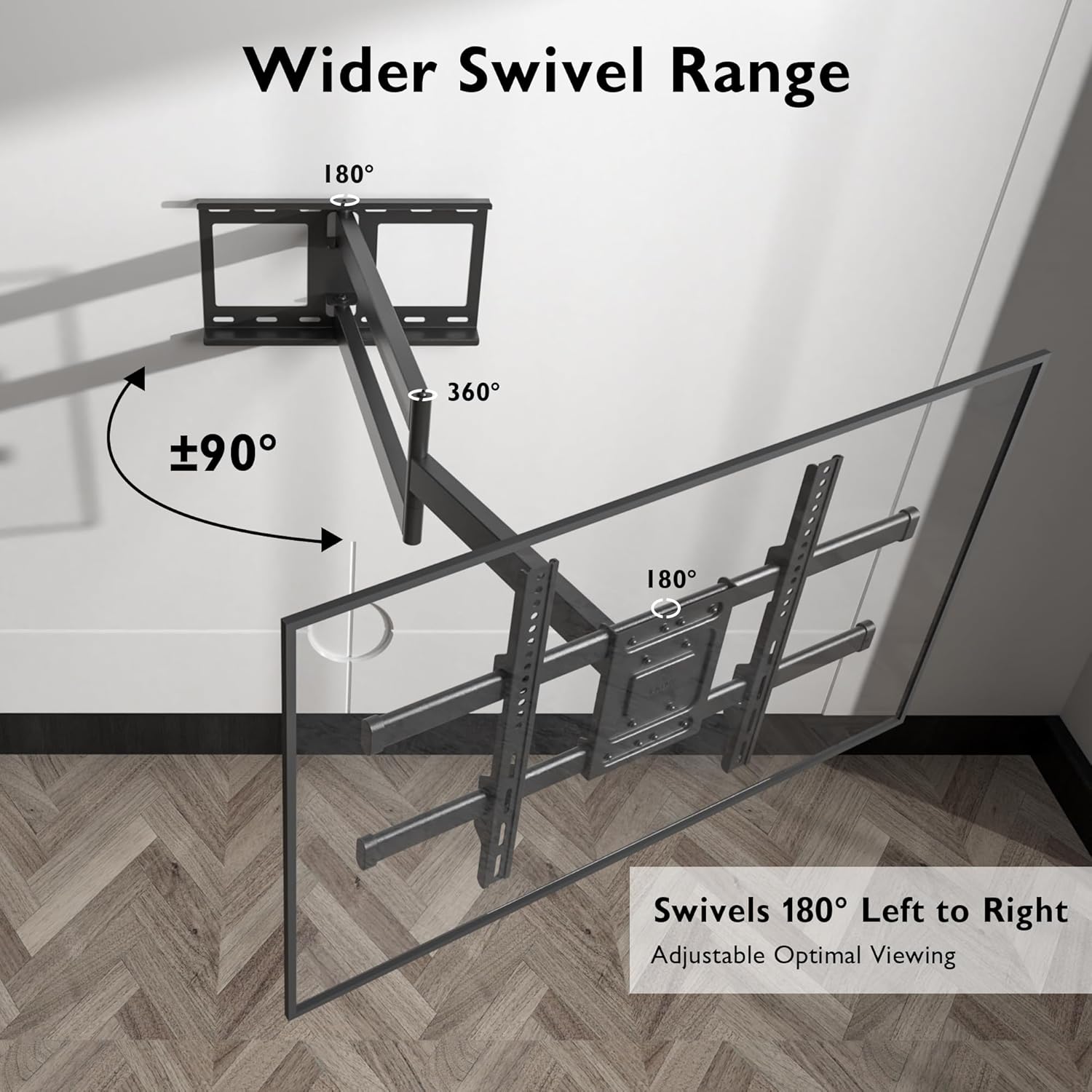 BONTEC TV Wall Mount with Extra Long Articulated Arm for 32-75 Inch TVs, 32.7” Extension, Holds Up to 132lbs, Full Motion Dual Arm Bracket with Tilt, Swivel & Level Adjustment, Max VESA 600x400mm - PuriLite