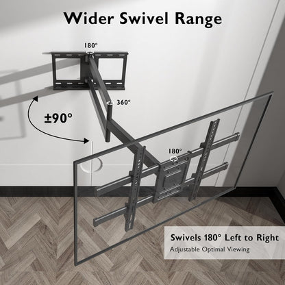 BONTEC TV Wall Mount with Extra Long Articulated Arm for 32-75 Inch TVs, 32.7” Extension, Holds Up to 132lbs, Full Motion Dual Arm Bracket with Tilt, Swivel & Level Adjustment, Max VESA 600x400mm - PuriLite