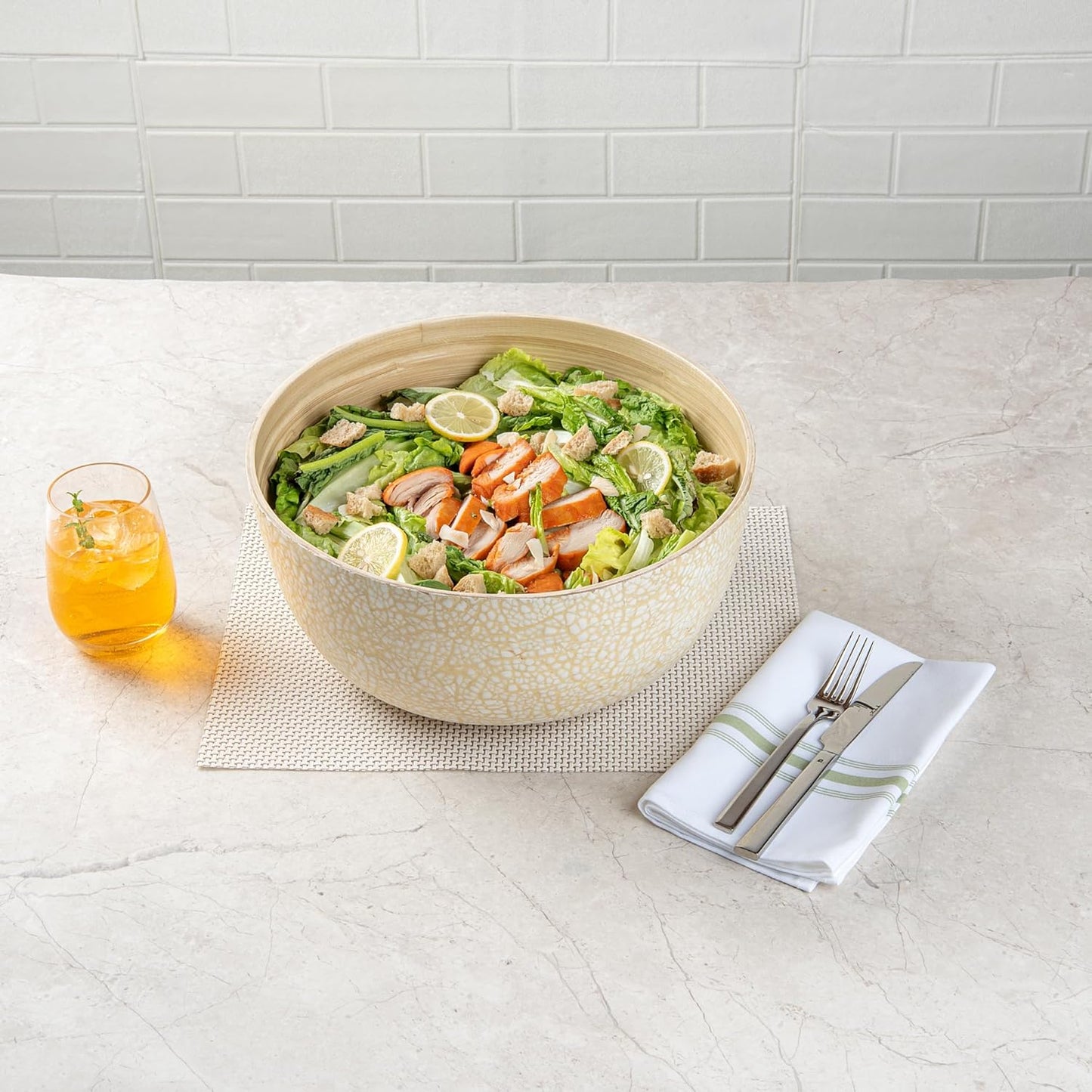 Restaurantware-Bambuddha 15 Ounce Small Salad Bowl, 1 Heavy-Duty Round Salad Bowl - Sustainable, Reusable, Black Bamboo Serving Dish, for Serving Salads, Fruits, and Appetizers