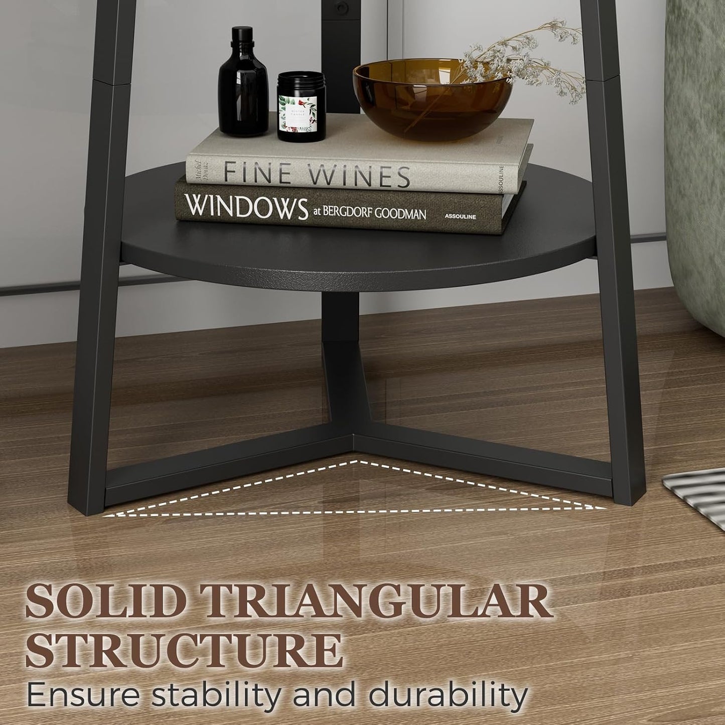 Gadroad Round End Table, Black 15.7 * 15.7 * 23inches