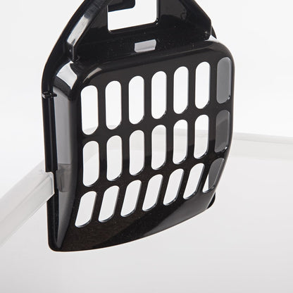 IRIS USA Large Cat Litter Box with Scoop, Open Top Cat Litter Pan, Black