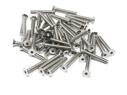 iexcell 5 Pcs M8 x 80mm Thread Pitch 1.25 mm Stainless Steel 304 Hex Socket Flat Head Cap Screws Bolts Kit